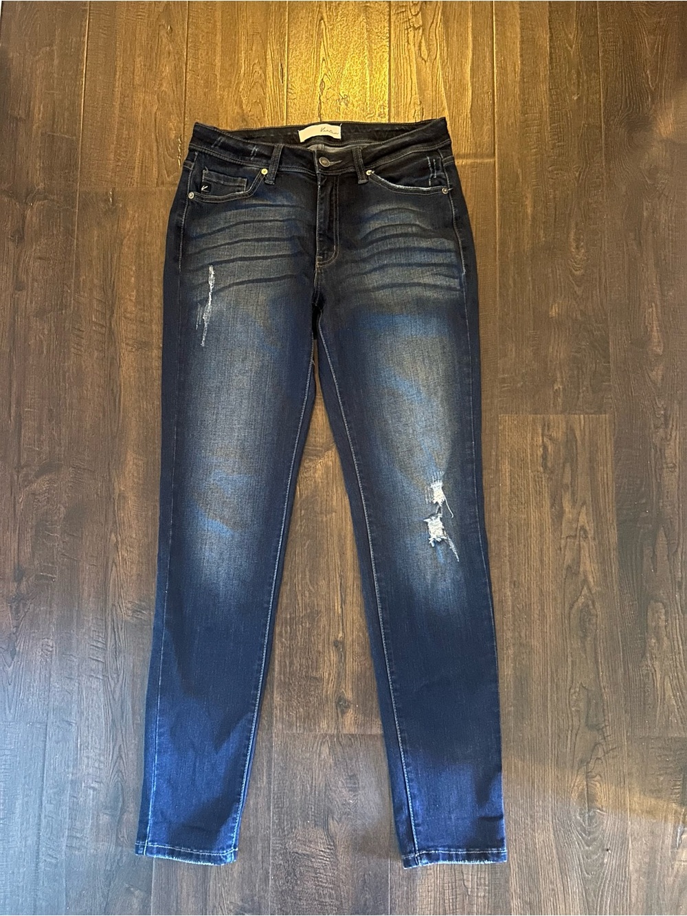 KanCan Dark Wash Distressed Skinny Jeans